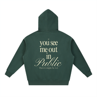 Essential Oversized Fleece Boxy Zip-Up Hoodie