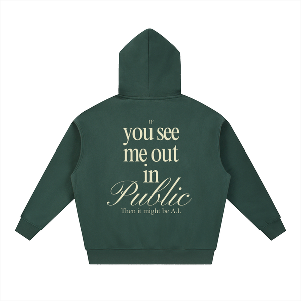 Essential Oversized Fleece Boxy Zip-Up Hoodie